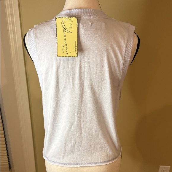 Vintage Havana Muscle Tee Top Oversized Blue With Rhinestone Butterfly Design - Picture 6 of 12